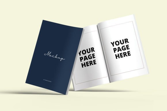 6 X 9 Book Standing on Edge Mockup