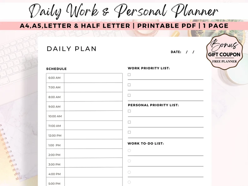Daily Work Planner: Organize Your Day with Clarity