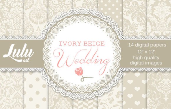 Elegant Ivory Beige Wedding Papers: A Designer's Digital Toolkit