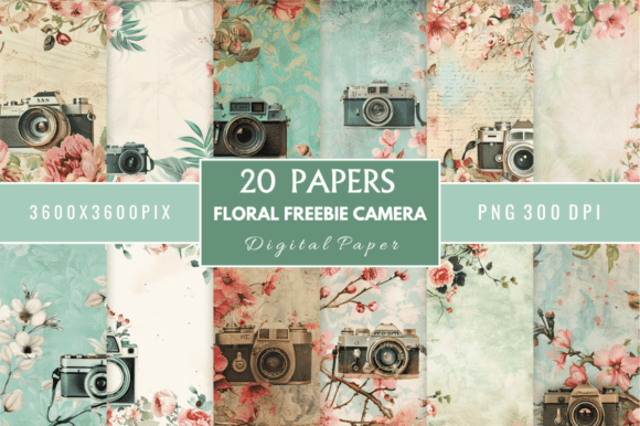Floral Freebie Camera Digital Paper: Elevate Your Visual Projects