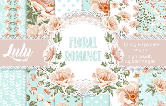 Floral Romance Papers: Elevate Your Digital Design Projects