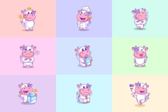 Unlock Creative Potential with Cow Cartoon Design Assets