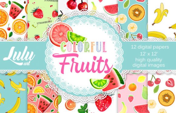 Vibrant Fruit Patterns for Modern Design Projects