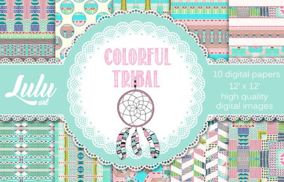 Vibrant Tribal Patterns: Digital Papers & Free Labels